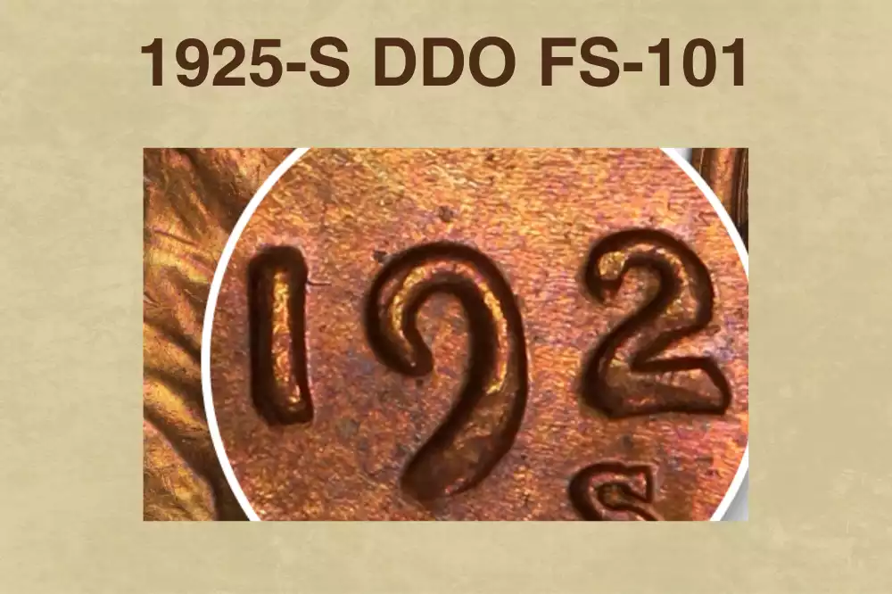1925-S DDO FS-101 doubled die obverse close-up showing doubling on IN GOD WE TRUST motto